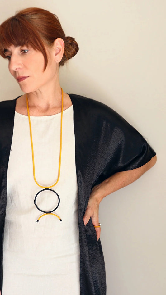 Linea 3: Geometric Duotone Necklace | Modern Minimalist Jewelry