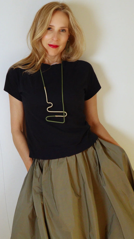 Linea 2: Geometric Monochrome Necklace | Modern Minimalist Jewelry