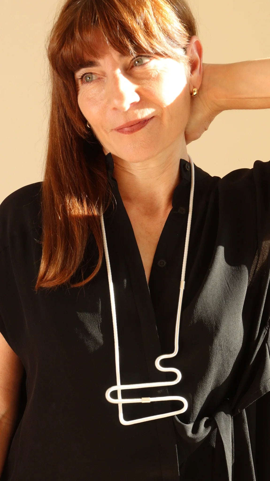 Linea 2: Geometric Monochrome Necklace | Modern Minimalist Jewelry