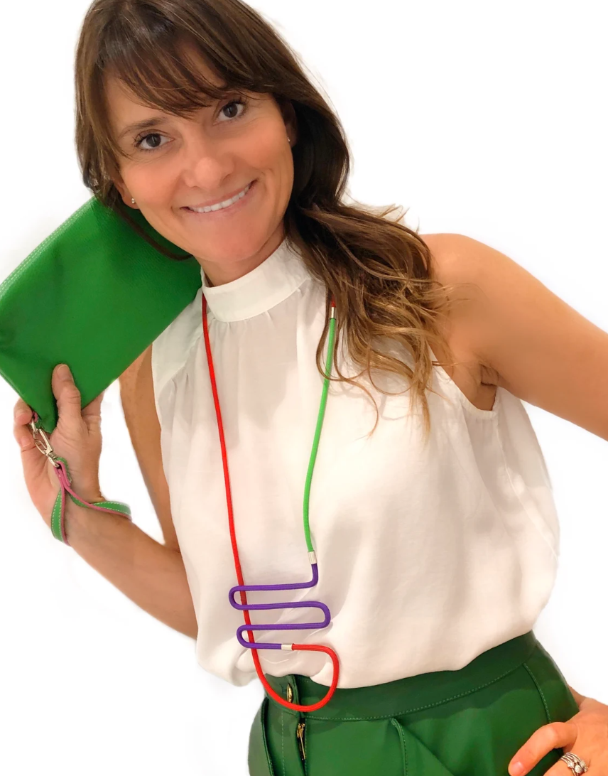 Linea 7: Geometric tri-color Necklace | Modern Minimalist Jewelry