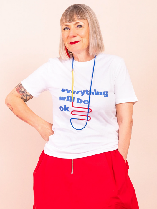 Linea 7: Geometric tri-color Necklace | Modern Minimalist Jewelry