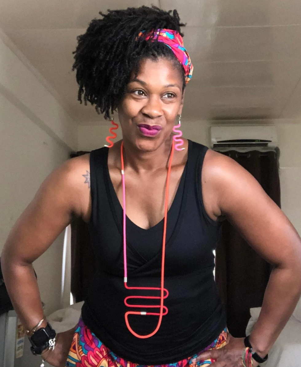 Linea 7: Geometric tri-color Necklace | Modern Minimalist Jewelry