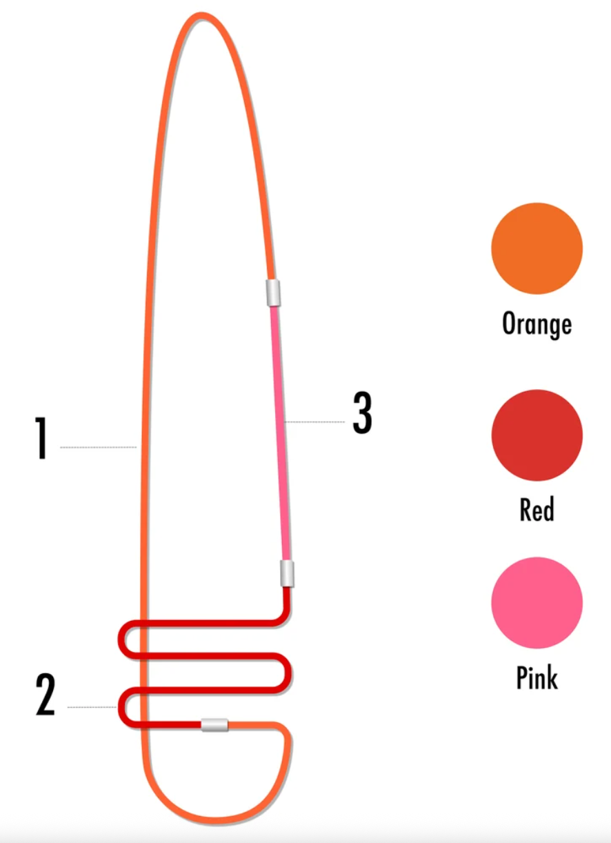 Linea 7: Geometric tri-color Necklace | Modern Minimalist Jewelry