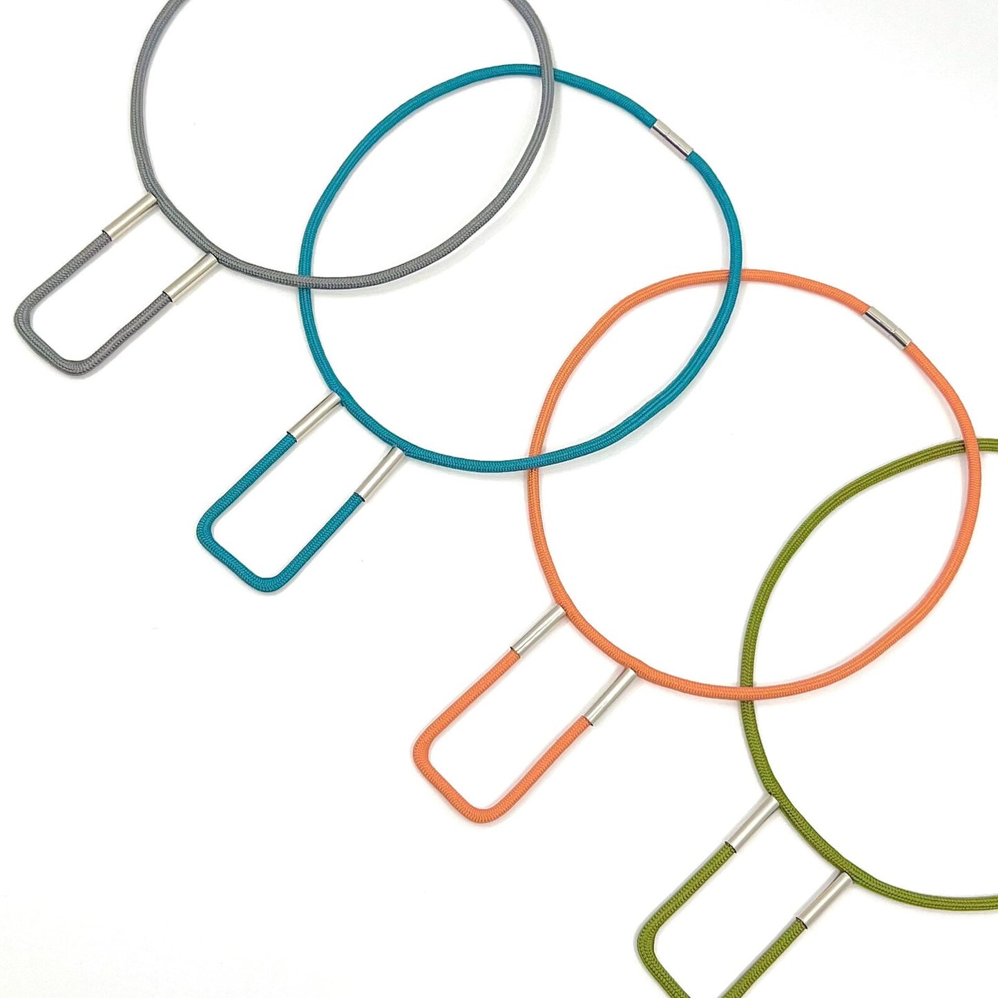 Linea U: Geometric Short Monochrome Necklace | Modern Minimalist Jewelry