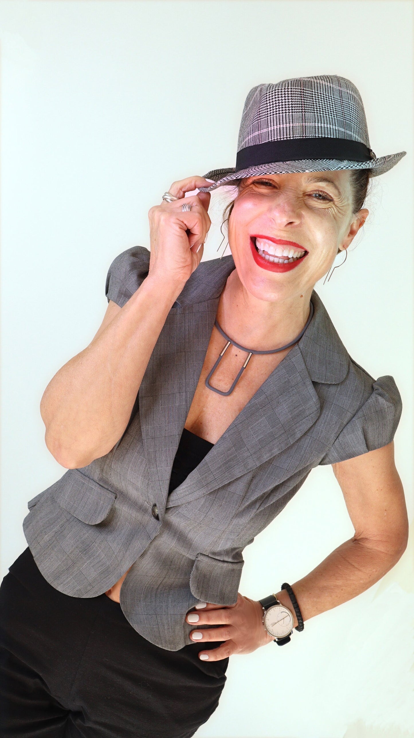 Linea U: Geometric Short Monochrome Necklace | Modern Minimalist Jewelry