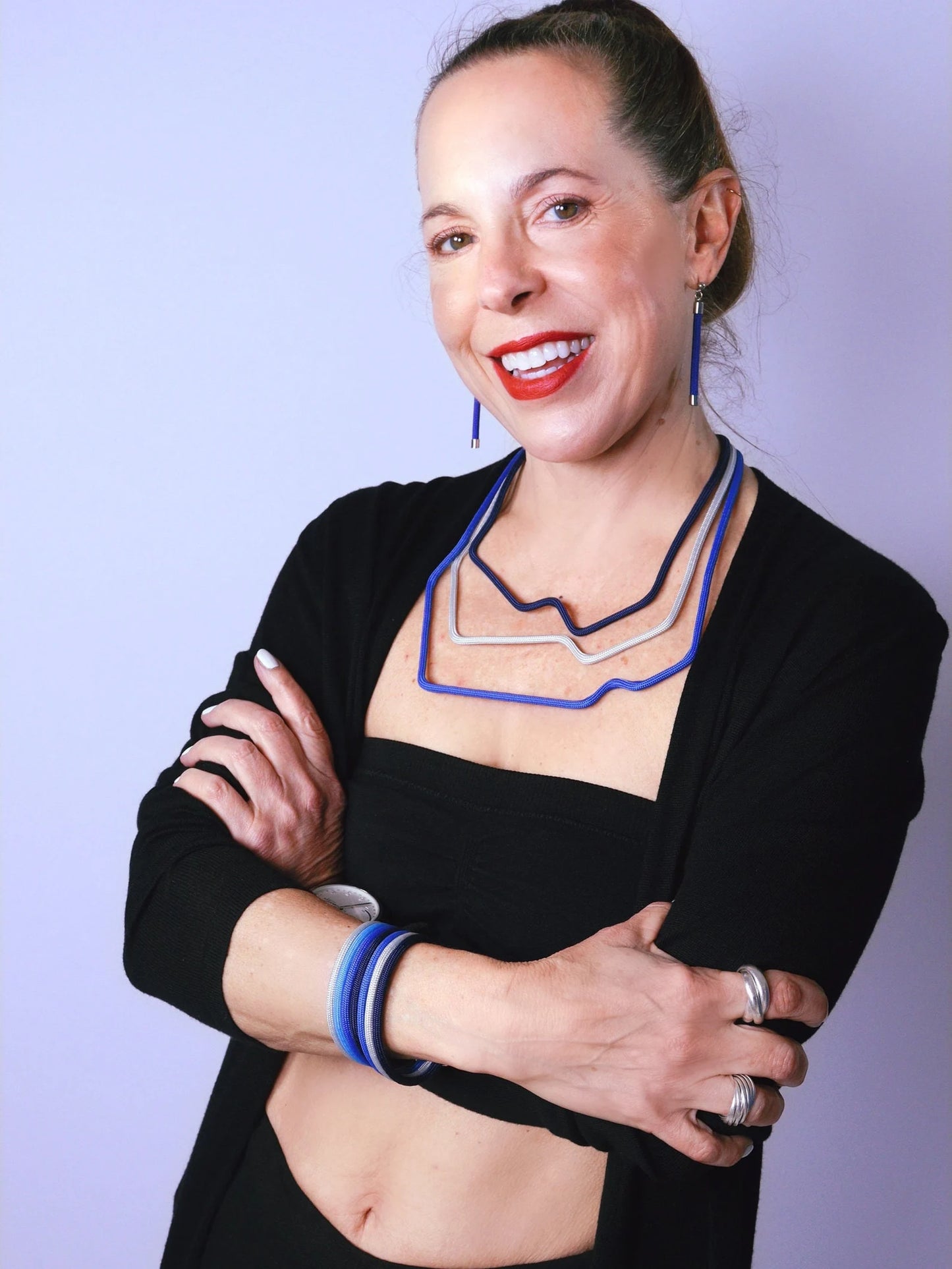 Linea 42: Geometric tri-color Necklace | Contemporary Minimalist Jewelry