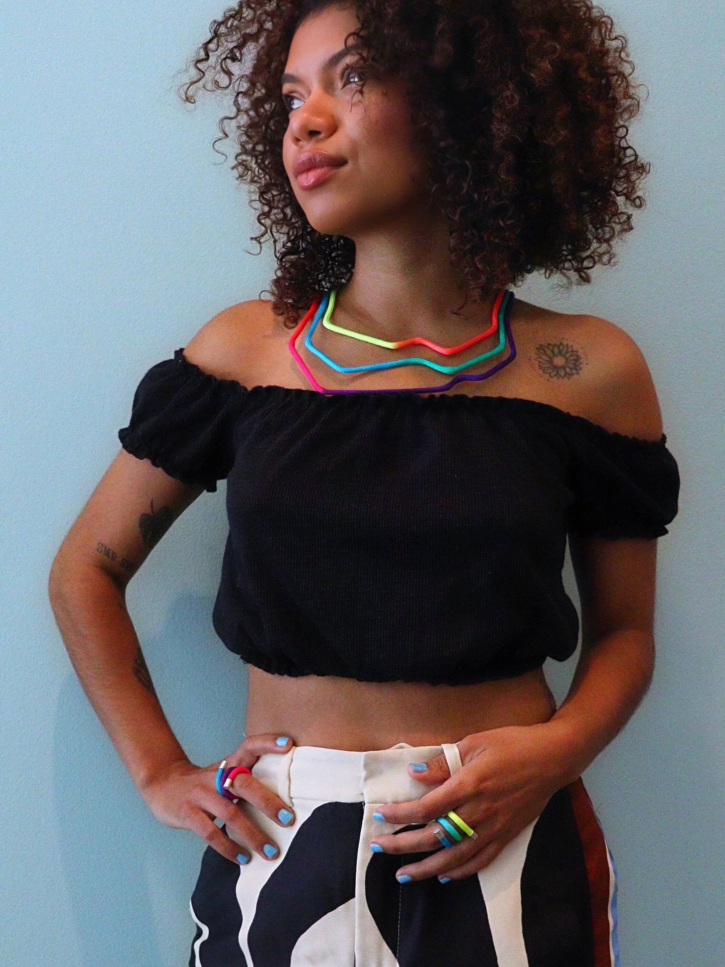 Linea 42: Geometric Short Rainbow Necklace | Modern bold Jewelry