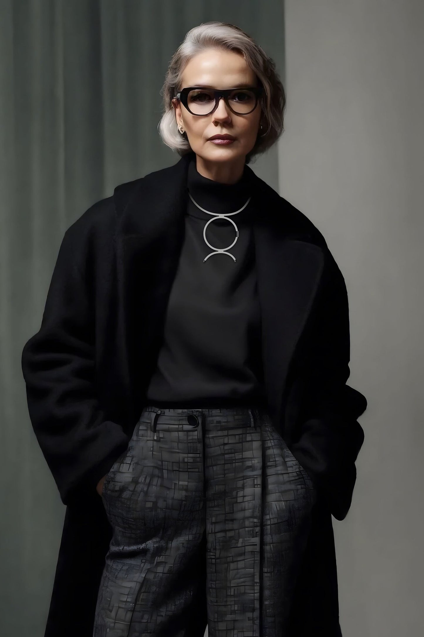 Linea 4: Geometric Short Monochrome Necklace | Modern Minimalist Jewelry