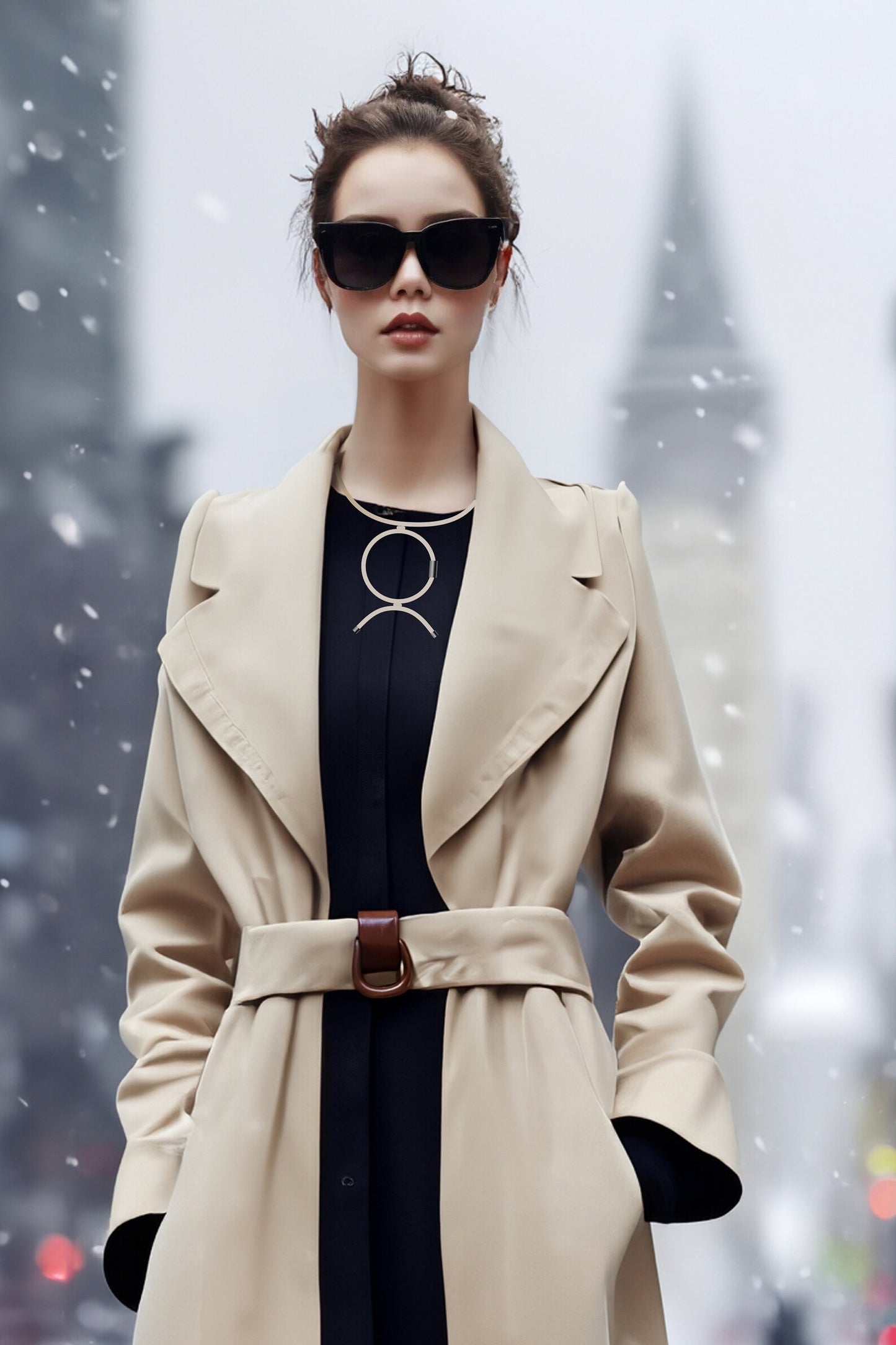 Linea 4: Geometric Short Monochrome Necklace | Modern Minimalist Jewelry